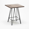 juego mesa industrial madera metal 60 x 60 cm 4 taburetes mason noix wood 