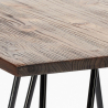 juego mesa industrial madera metal 60 x 60 cm 4 taburetes mason noix wood 