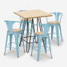 juego bar cocina mesa alta 60 x 60 cm 4 taburetes mason top light Modelo