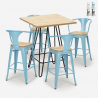 juego bar cocina mesa alta 60 x 60 cm 4 taburetes mason top light Rebajas