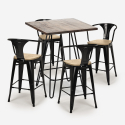 juego bar cocina 4 taburetes mesa alta 60 x 60 mason noix top light Modelo