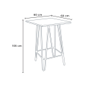 juego bar cocina 4 taburetes mesa alta 60 x 60 mason noix top light 