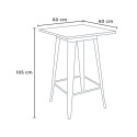 juego bar 4 taburetes mesa alta madera metal 60 x 60 cm bruck white 