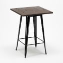 juego 4 taburetes metal mesa alta madera 60 x 60 cm bruck black Compra