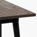 juego bar 4 taburetes Lix madera industrial mesa alta 60 x 60 cm bent black Stock