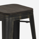 juego bar 4 taburetes Lix madera industrial mesa alta 60 x 60 cm bent black Características