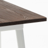 juego bar industrial 4 taburetes Lix madera mesa alta 60 x 60 cm bent white Stock
