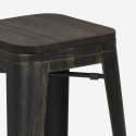 juego bar cocina 4 taburetes madera mesa alta industrial 60 x 60 cm oudin Características