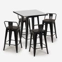 set 4 taburetes industriales mesa de centro metal negro 60 x 60 cm buch black Compra
