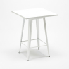 conjunto 4 taburetes bar mesa industrial metal blanco 60 x 60 cm buch white 
