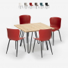 Conjunto 4 sillas mesa cuadrada 80 x 80 cm diseño industrial Claw Light Descueto