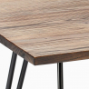 Conjunto mesa cuadrada 80 x 80 cm 4 sillas madera metal estilo industrial Claw 