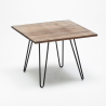Conjunto mesa cuadrada 80 x 80 cm 4 sillas madera metal estilo industrial Claw 