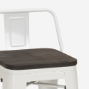 conjunto 4 taburetes mesa industrial 60 x 60 cm madera metal peaky black 