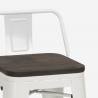 conjunto 4 taburetes mesa industrial 60 x 60 cm madera metal peaky black 