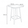 conjunto mesa industrial metal 60 x 60 cm 4 taburetes madera bucket steel 