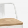 conjunto bar 4 taburetes industriales mesa 60 x 60 cm blanco bucket steel white 