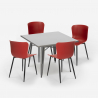 conjunto 4 sillas mesa cuadrada 80 x 80 cm diseño industrial wrench Características