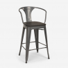 set 4 taburetes metal industrial mesa alta 60 x 60 cm bruck wood black 