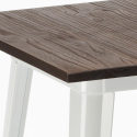 conjunto 4 taburetes bar mesa 60 x 60 cm madera metal bruck wood white 