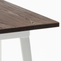 conjunto 4 taburetes bar mesa 60 x 60 cm madera metal bruck wood white 