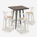 conjunto barra cocina industrial mesa 60 x 60 cm 4 taburetes bruck top light Stock