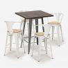 conjunto barra cocina industrial mesa 60 x 60 cm 4 taburetes bruck top light Stock