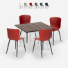 conjunto de 4 sillas mesa cuadrada Lix 80 x 80 cm madera metal anvil light Rebajas