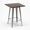 conjunto industrial 4 taburetes mesa bar 60 x 60 cm madera metal rough Características