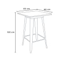 conjunto industrial 4 taburetes mesa bar 60 x 60 cm madera metal rough 