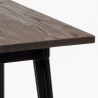 conjunto 4 taburetes mesa industrial 60 x 60 cm madera metal rough black 