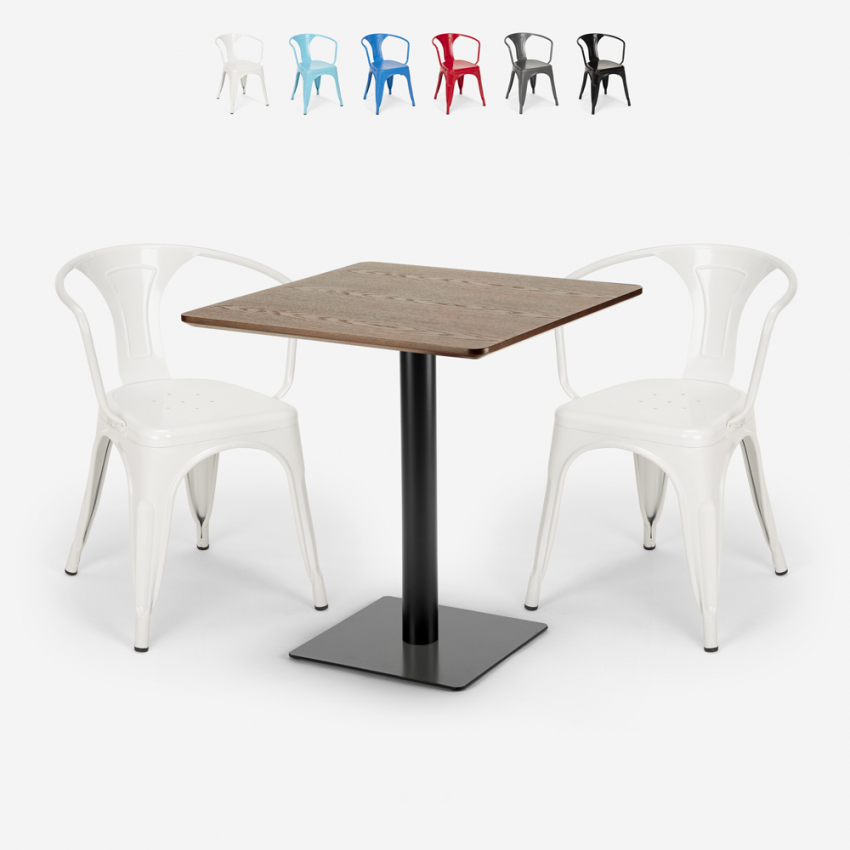 juego 2 sillas mesa horeca 70 x 70 cm bar restaurante starter Oferta