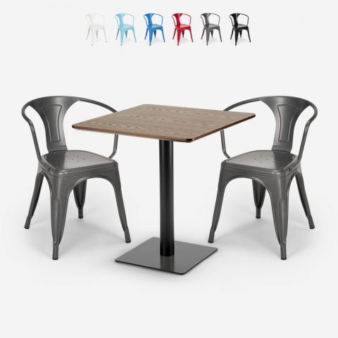 juego 2 sillas Lix mesa horeca 70 x 70 cm bar restaurante starter Promoción
