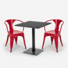 Juego mesa Horeca 70 x 70 cm 2 sillas diseño industrial Starter Dark Coste