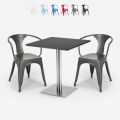 juego 2 sillas mesa 70 x 70 cm horeca bar restaurante starter silver Promoción