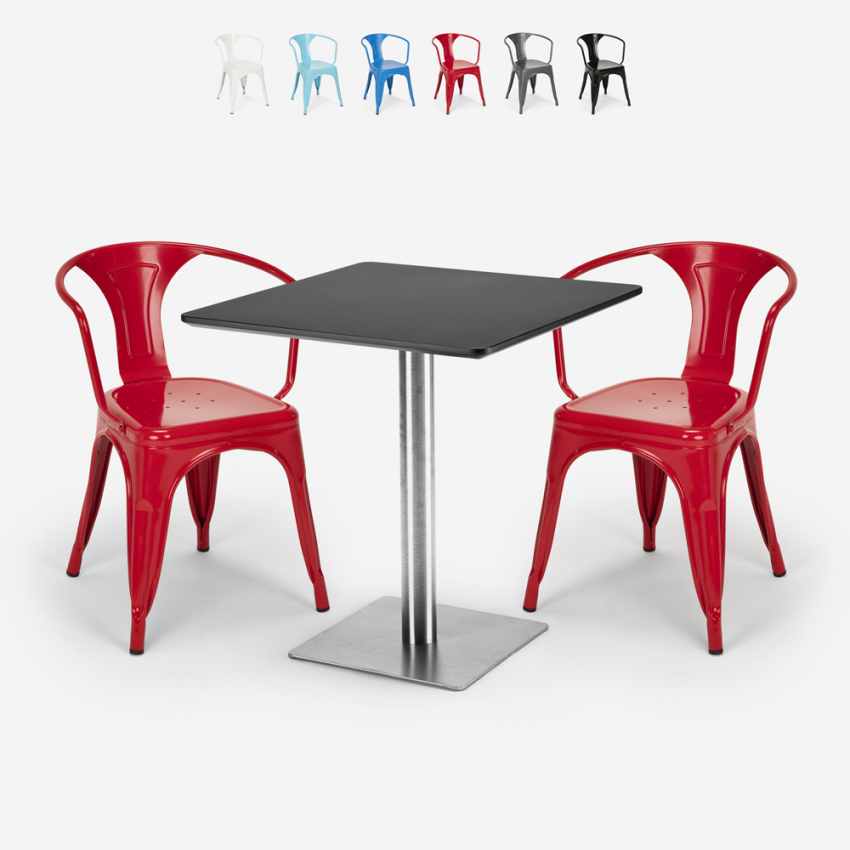 juego 2 sillas mesa 70 x 70 cm horeca bar restaurante starter silver Catálogo