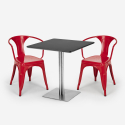 juego 2 sillas Lix mesa 70 x 70 cm horeca bar restaurante starter silver Coste