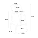 conjunto mesa alta 60 x 60 cm 4 taburetes metálicos diseño Lix vintage axel 