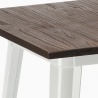 juego mesa madera metal alto bar 60 x 60 cm 4 taburetes vintage axel white Coste