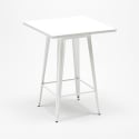 juego mesa alta bar 60 x 60 cm blanco 4 taburetes vintage rush white Precio