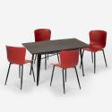 juego mesa de comedor 120 x 60 cm Lix diseño industrial 4 sillas ruler Características