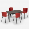 juego mesa de comedor 120 x 60 cm diseño industrial 4 sillas ruler Características