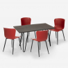juego 4 sillas mesa rectangular estilo industrial 120 x 60 cm wire Medidas