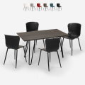 juego 4 sillas mesa rectangular Lix estilo industrial 120 x 60 cm wire Promoción