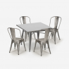 juego cocina bistró 4 sillas vintage estilo mesa industrial 80 x 80 cm state Elección