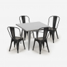 juego cocina bistró 4 sillas vintage estilo mesa industrial 80 x 80 cm state Medidas