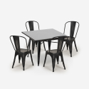 juego 4 sillas vintage industrial estilo Lix mesa negra 80 x 80 cm state black Precio
