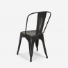 juego 4 sillas vintage industrial estilo Lix mesa negra 80 x 80 cm state black 