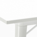 juego 4 sillas industrial estilo Lix mesa metal 80 x 80 cm blanco state white 