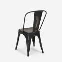 juego 4 sillas vintage mesa de comedor 80 x 80 cm madera metal burton black 